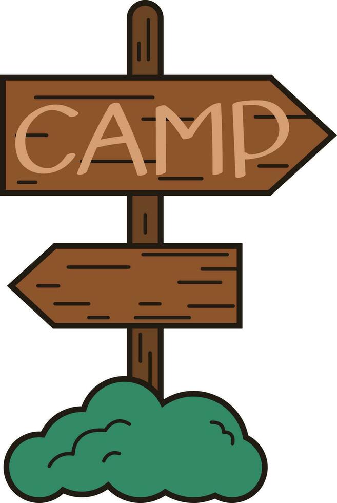 camping houten wegwijzer camping wijzer illustratie grafisch element kunst kaart vector