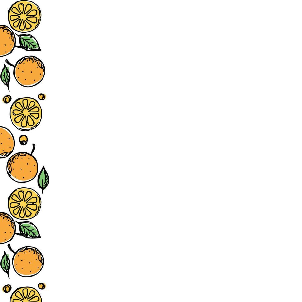 fruit kader. oranje achtergrond vector