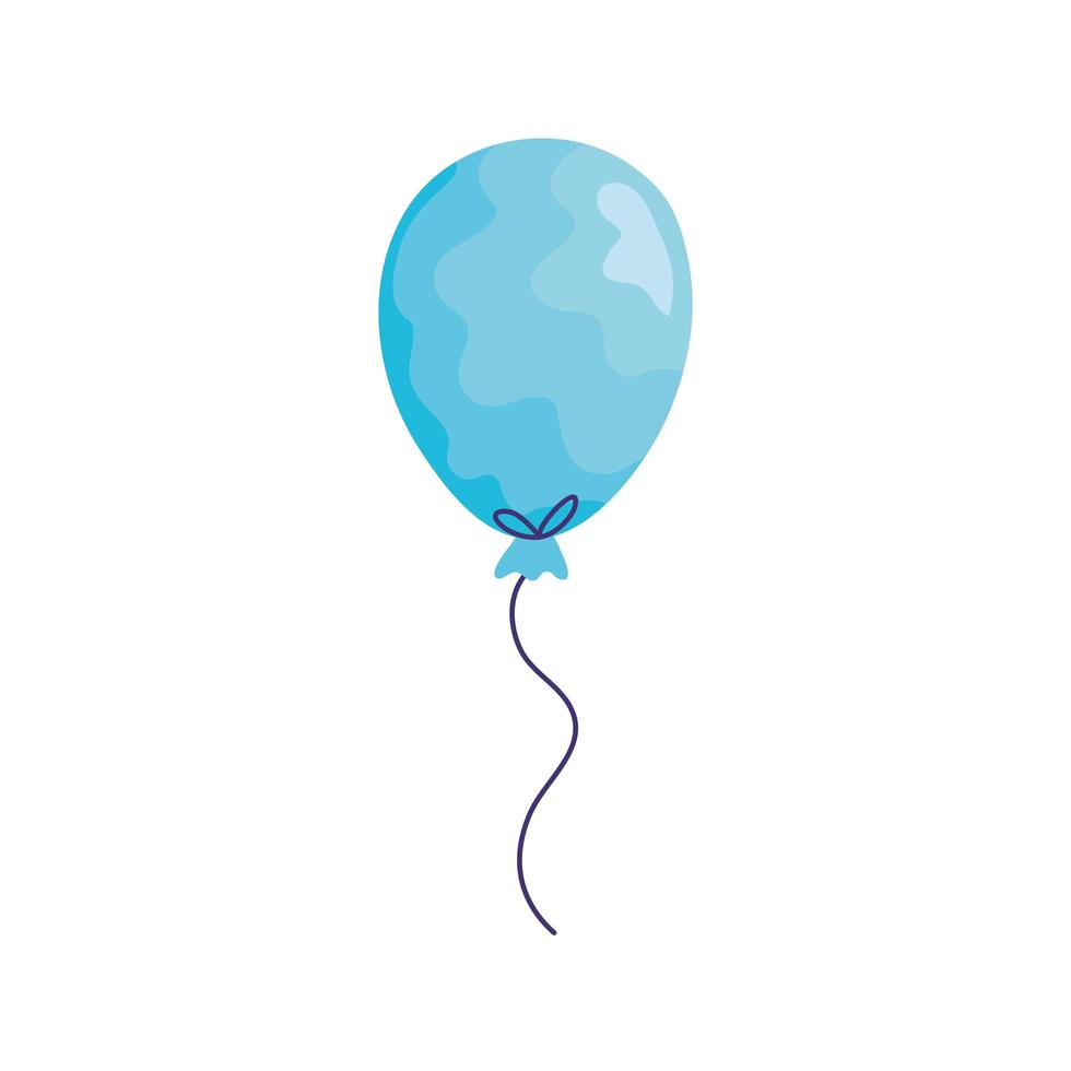 blauwe ballon helium drijvende acuarela verjaardag pictogram vector