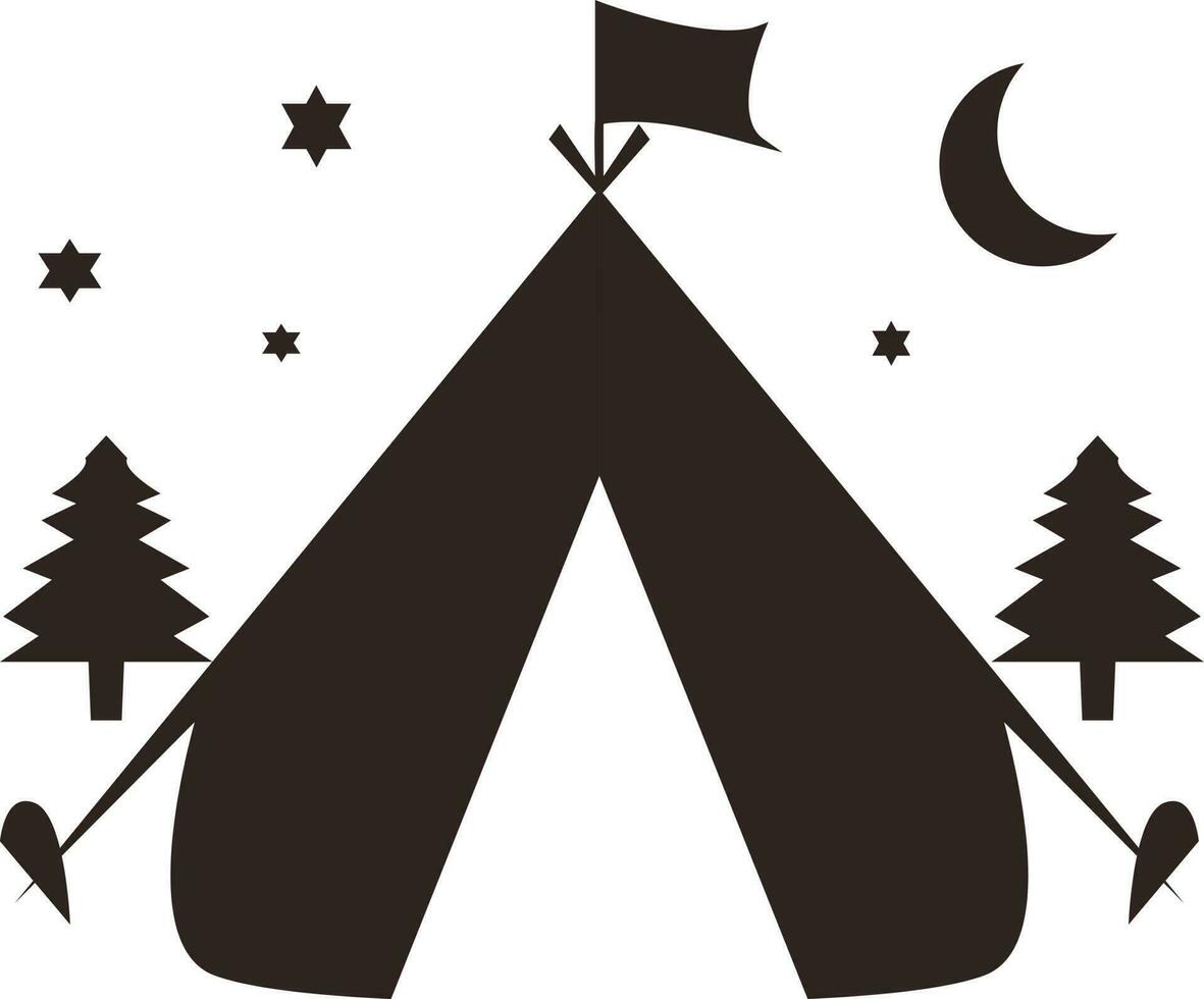 camping tent illustratie grafisch element kunst kaart vector