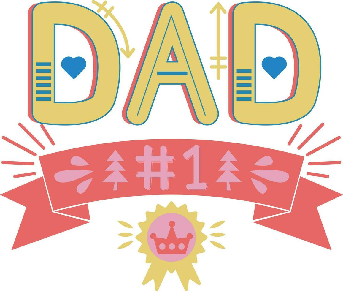 gelukkig vader dag kaart lettertype symbool sticker kunst vector