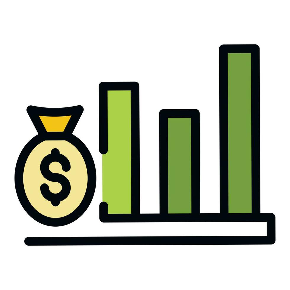 financieel planning geld diagram icoon vector vlak