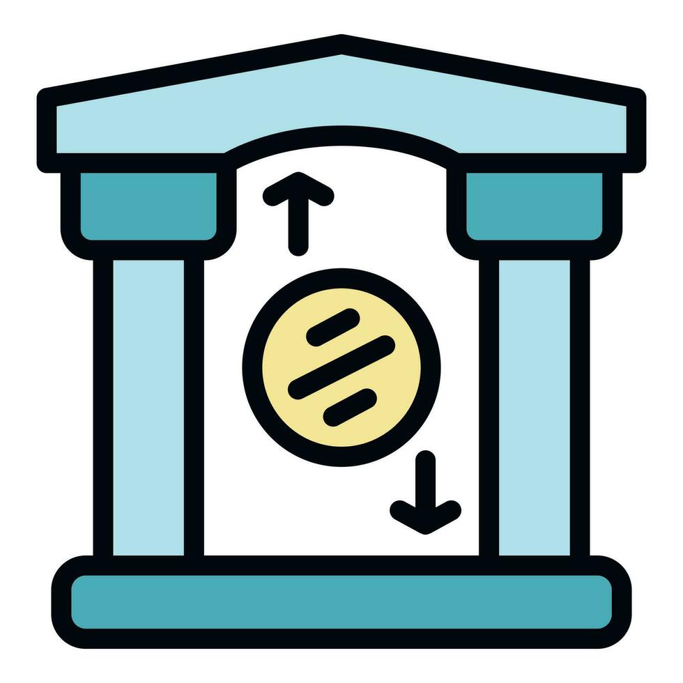 bank reserves gebouw icoon vector vlak