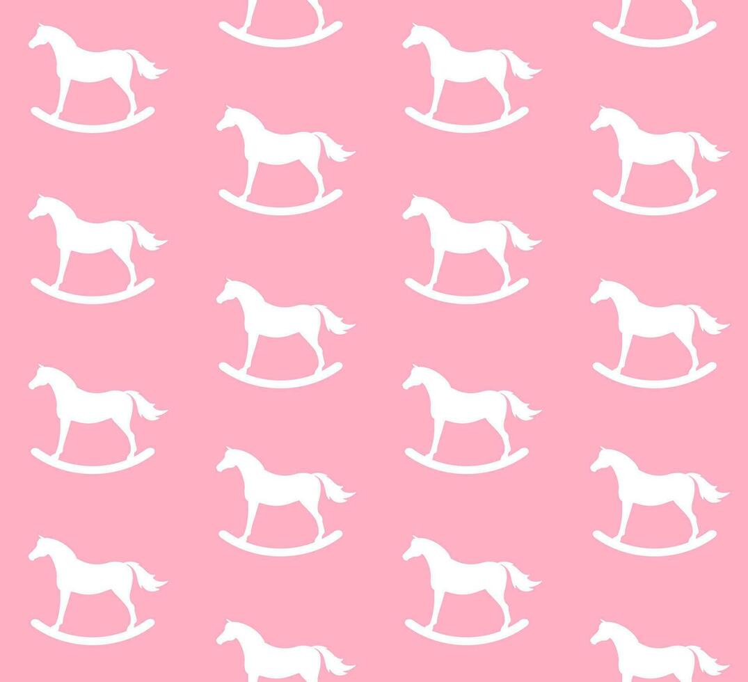 vector naadloos patroon van wit schommelen paard