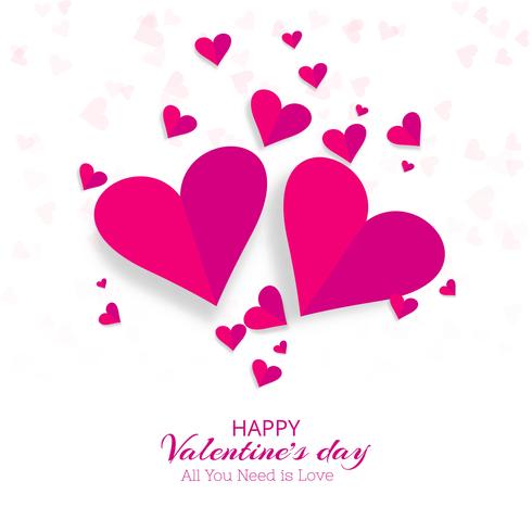 Creatieve Valentijnsdag decoratieve harten achtergrondillustrati vector