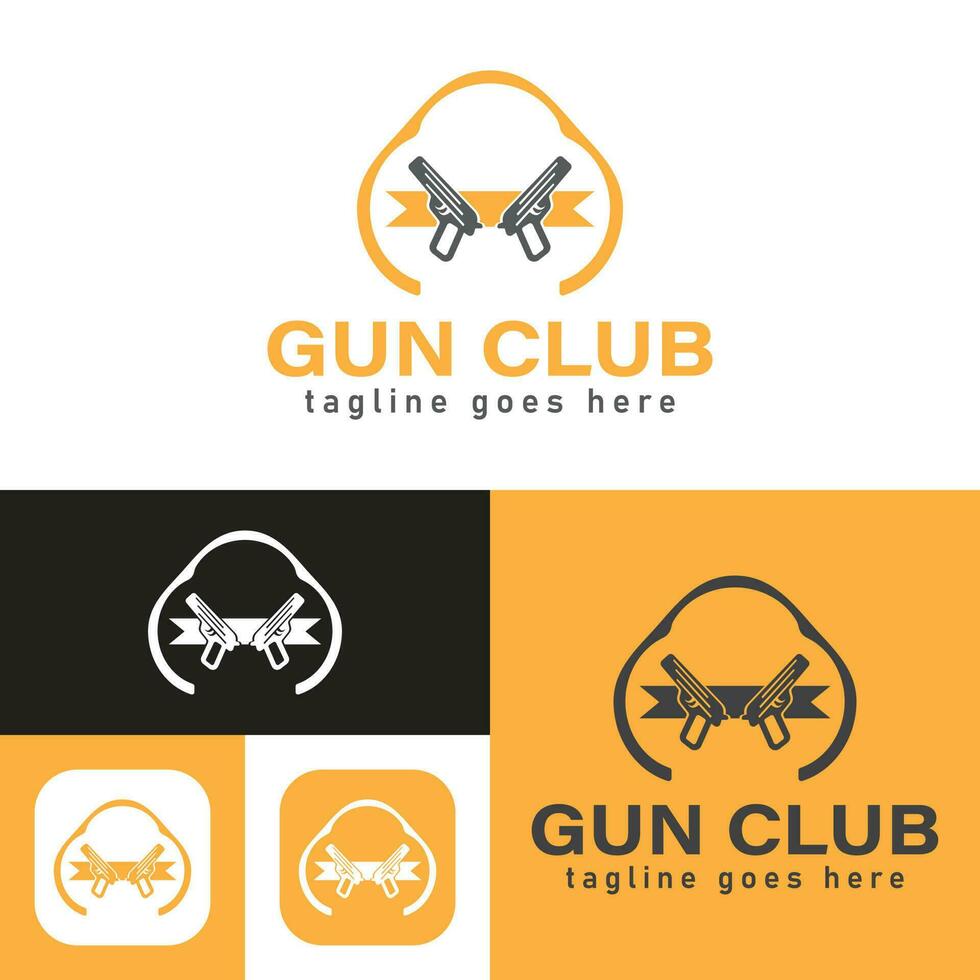 gemakkelijk geweer club logo. vector illustratie.minimaal icoon stijl. zwart en wit kleur.uniek, elegant, modern.