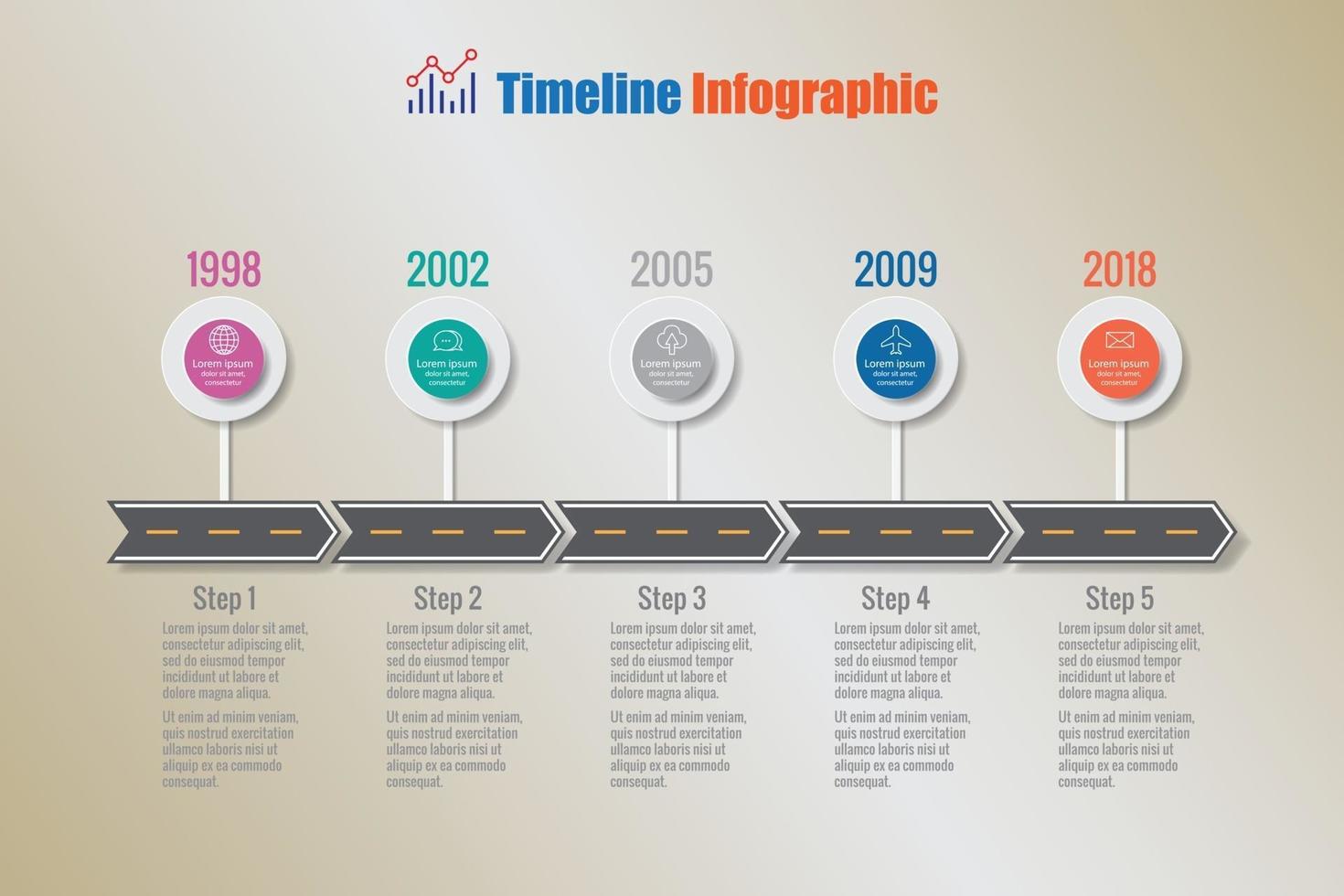 zakelijke routekaart tijdlijn infographic vector