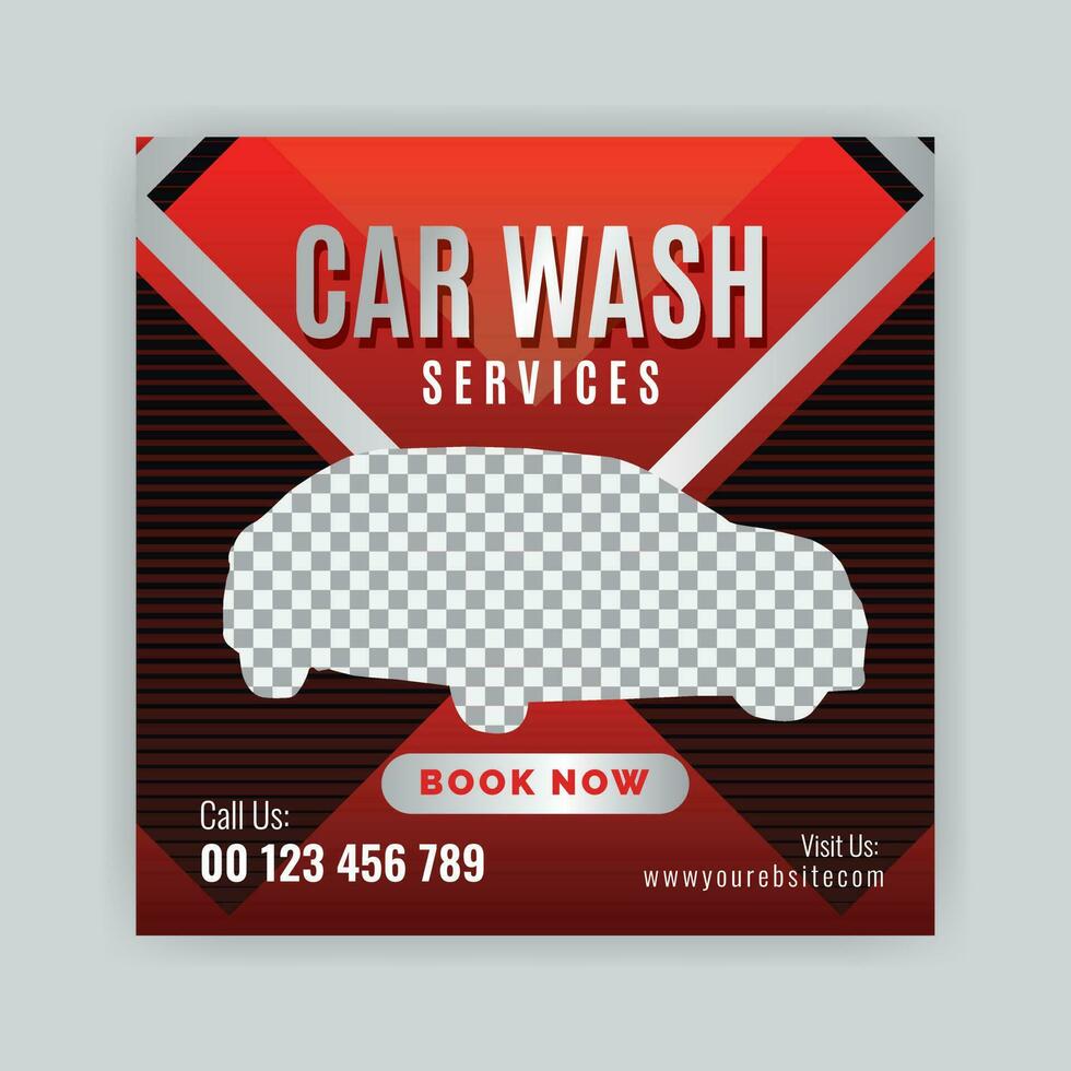 auto het wassen onderhoud sociaal media post ontwerp, web internet advertenties sjabloon. vector