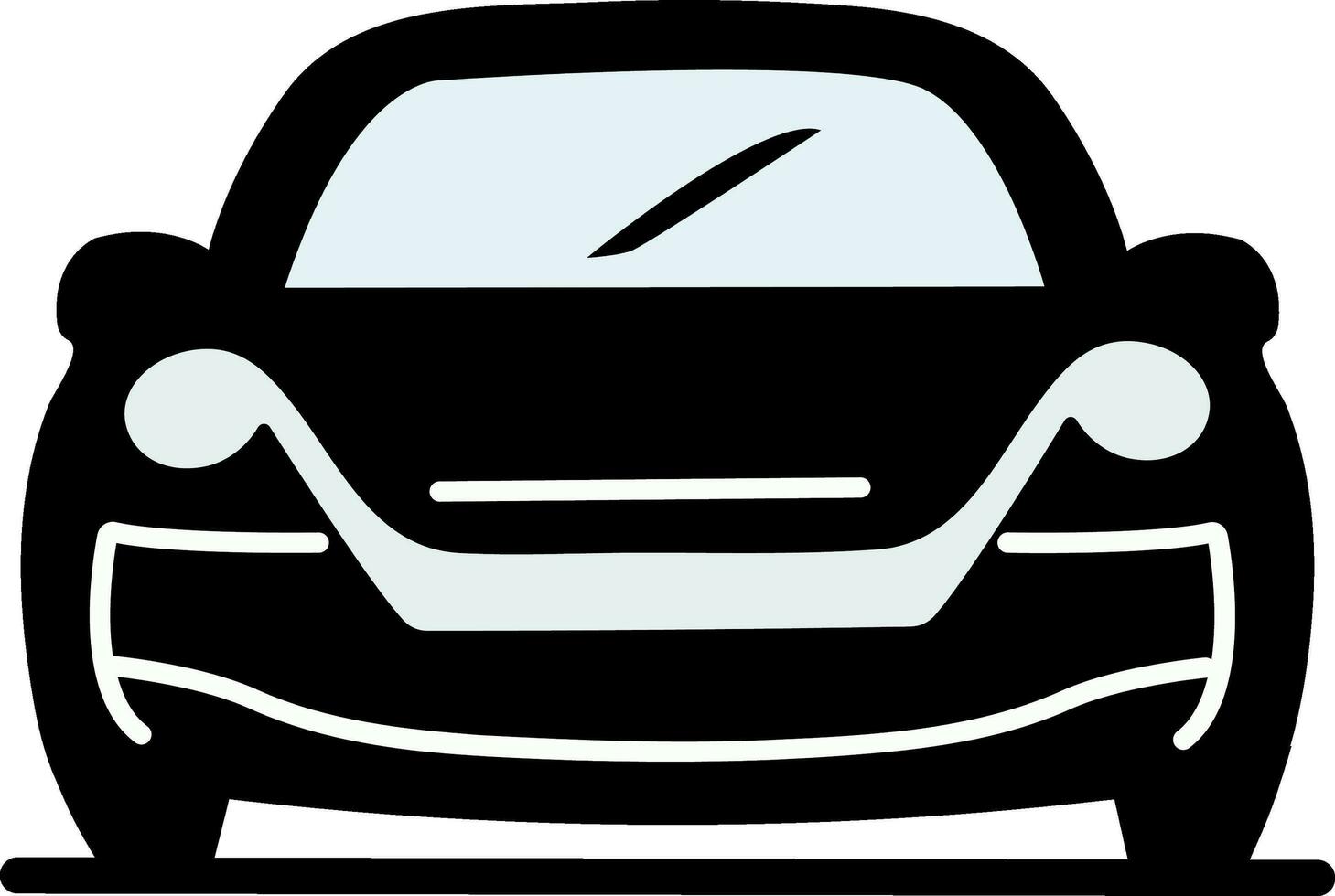voorkant visie van auto icoon in zwart kleur. vector