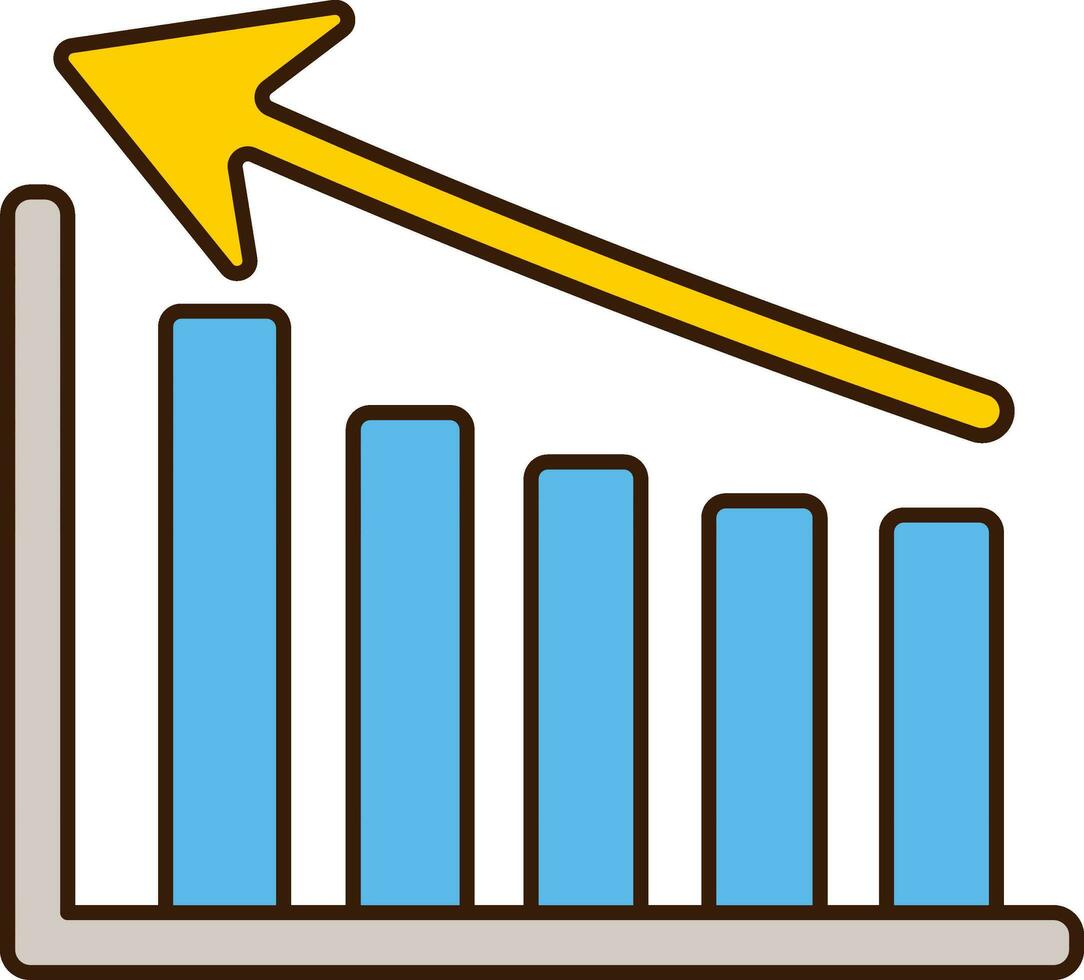 illustratie van groei bar diagram icoon in vlak stijl. vector