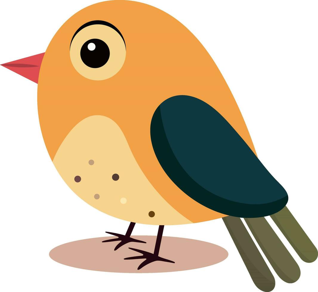 vector illustratie van schattig vogel karakter in vlak stijl.