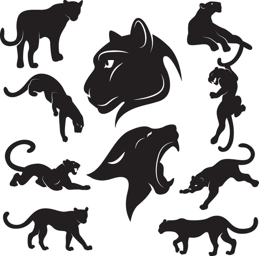 tijger, panter silhouet ontwerp vector