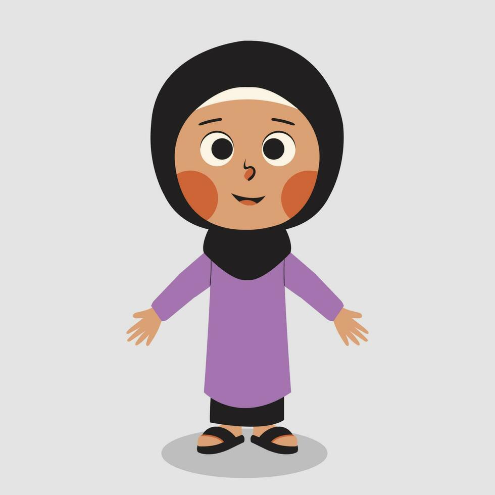 illustratie van een moslim meisje karakter vector