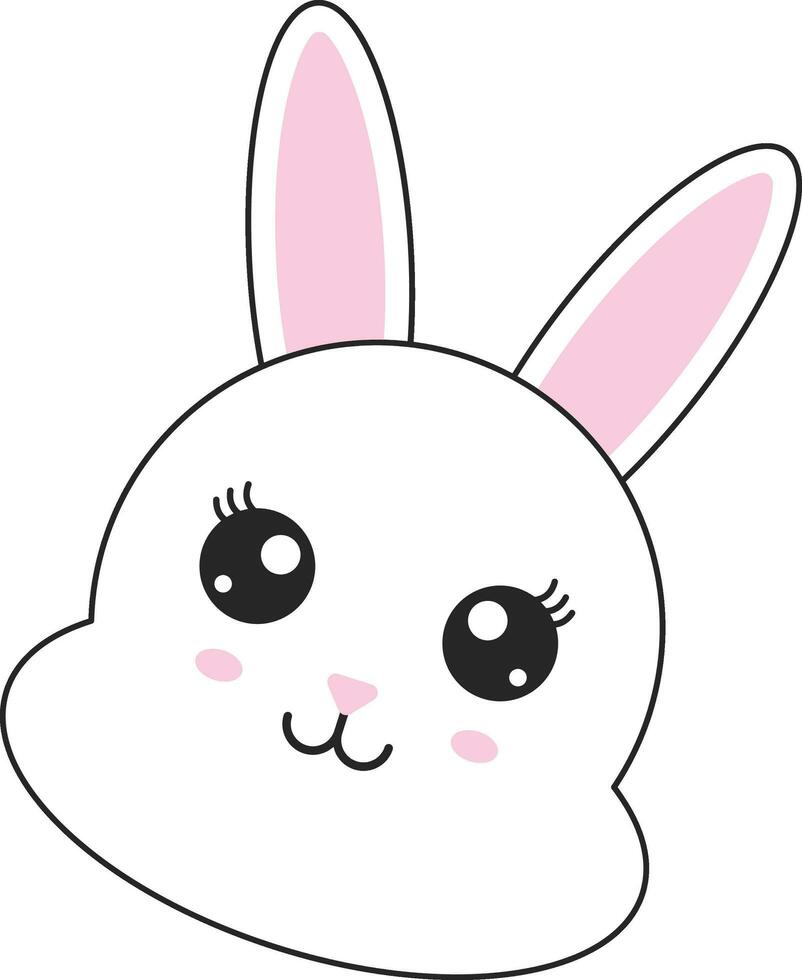 geïsoleerd schattig konijn of konijn gezicht icoon in roze en wit kleur. vector