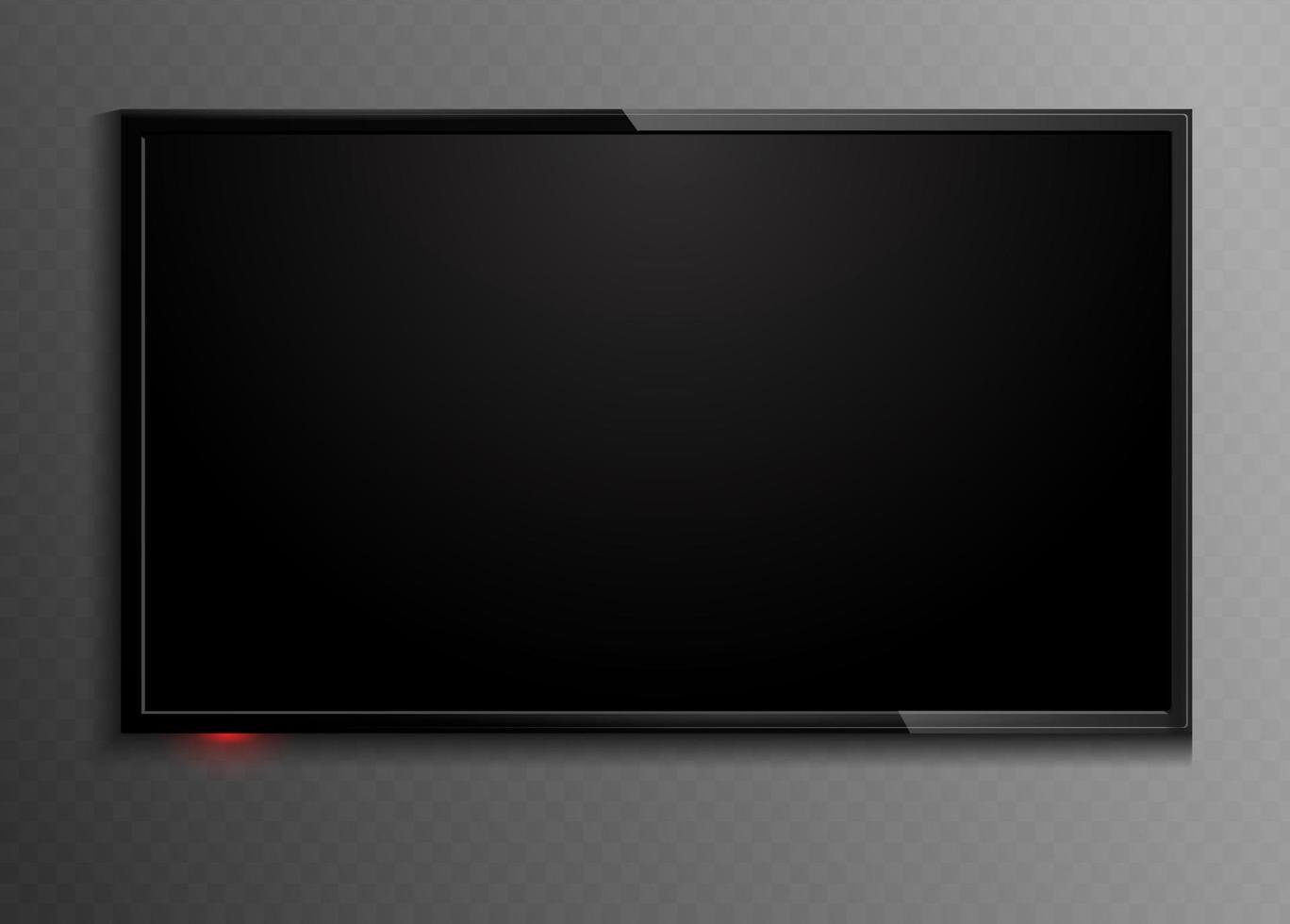 zwarte monitor het vertegenwoordigt het entertainment concept 3D-lege led-monitor mockup vectorillustratie vector