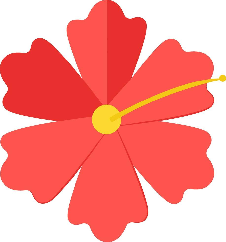 rood hibiscus bloem icoon in vlak stijl. vector