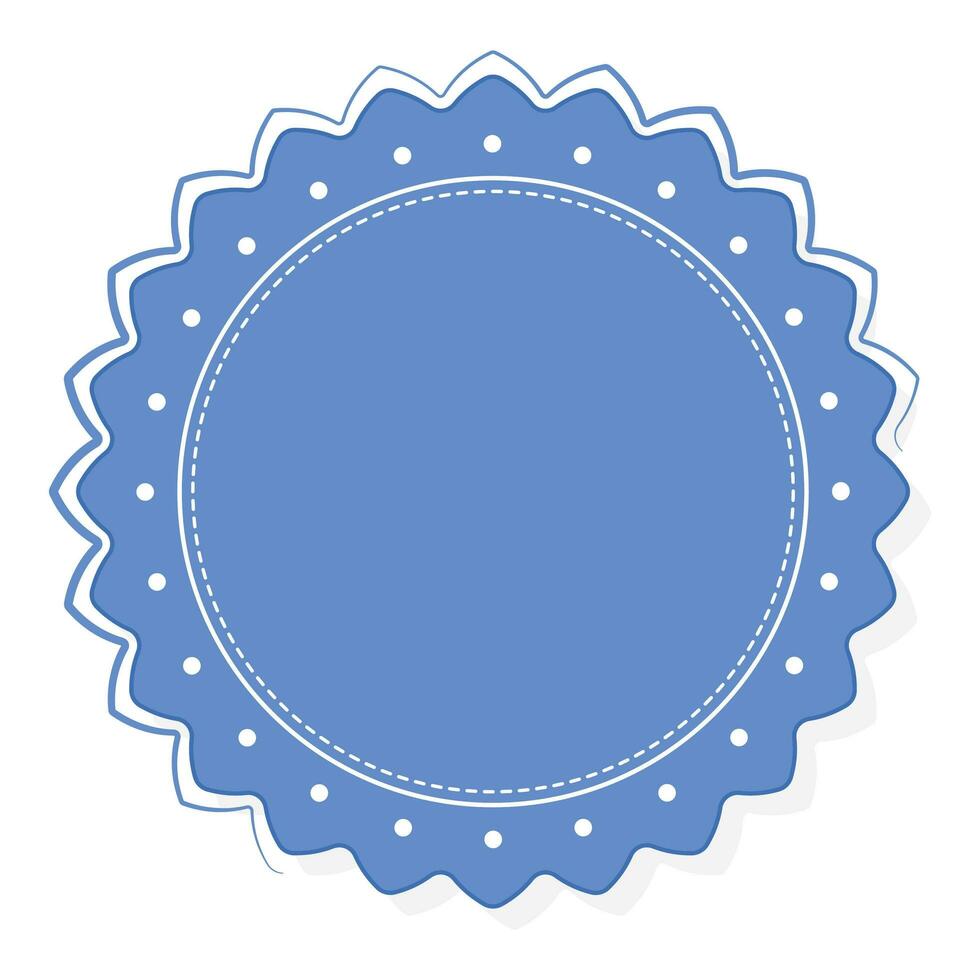 blauw leeg ronde etiket element Aan wit achtergrond. vector