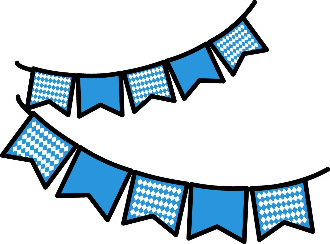 illustratie van blauw vlaggedoek vlag hangende icoon in vlak stijl. vector