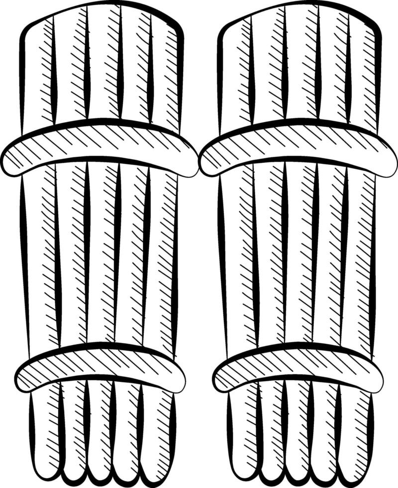 zwart hand- getrokken illustratie van krekel stootkussen icoon. vector