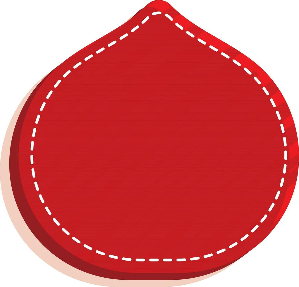 leeg laten vallen vormig etiket of label element in rood kleur. vector