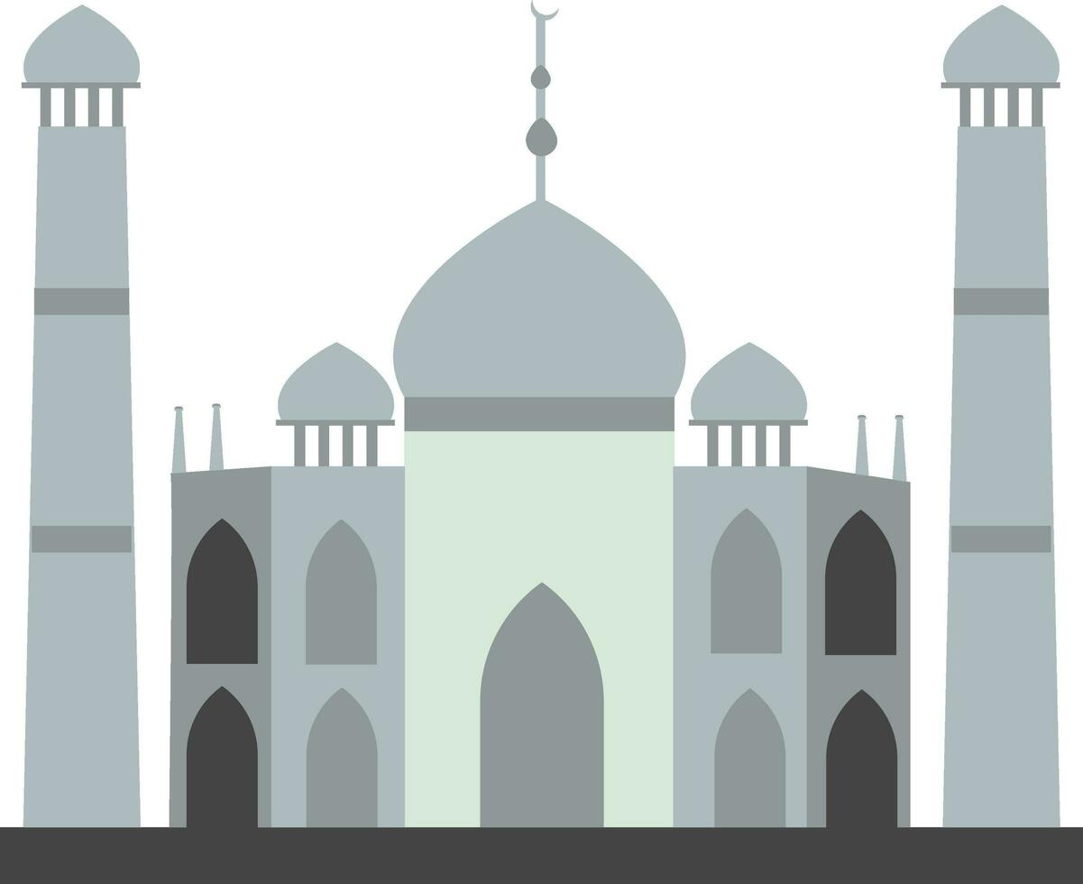 mooi tajmahal vlak icoon in grijs kleur. vector