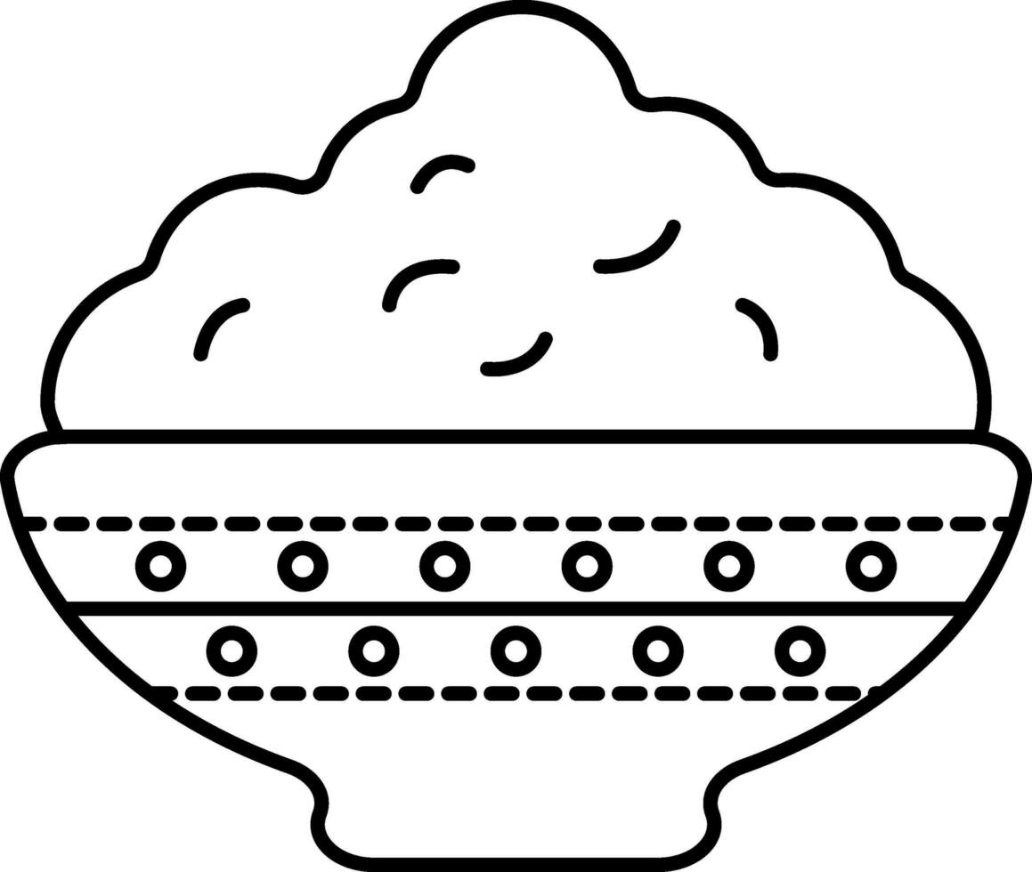 phirni Indisch toetje kom icoon in lineair stijl. vector