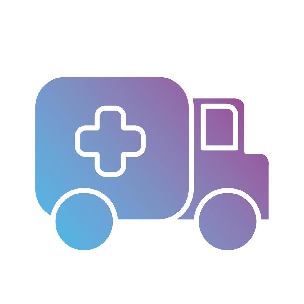ambulance auto voertuig kleurovergang silhouet stijl vector