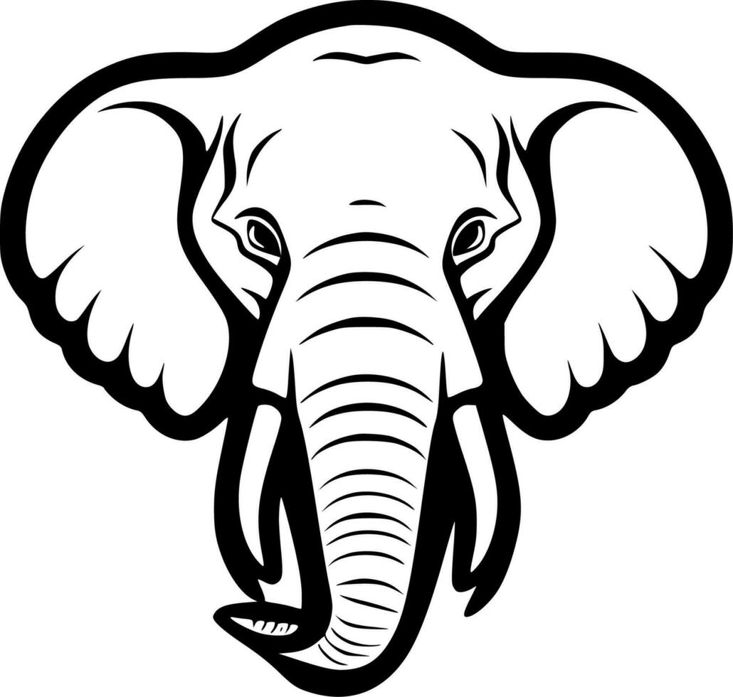 olifant - minimalistische en vlak logo - vector illustratie