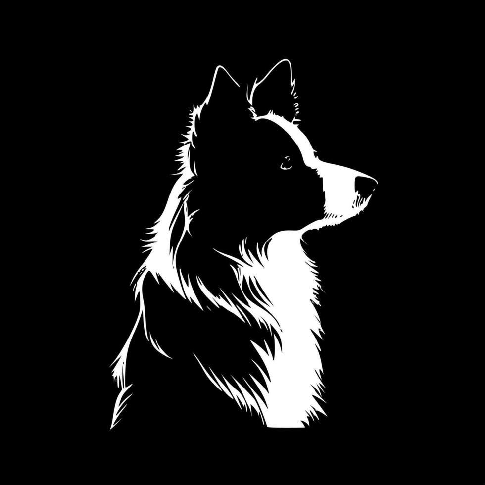 grens collie, minimalistische en gemakkelijk silhouet - vector illustratie