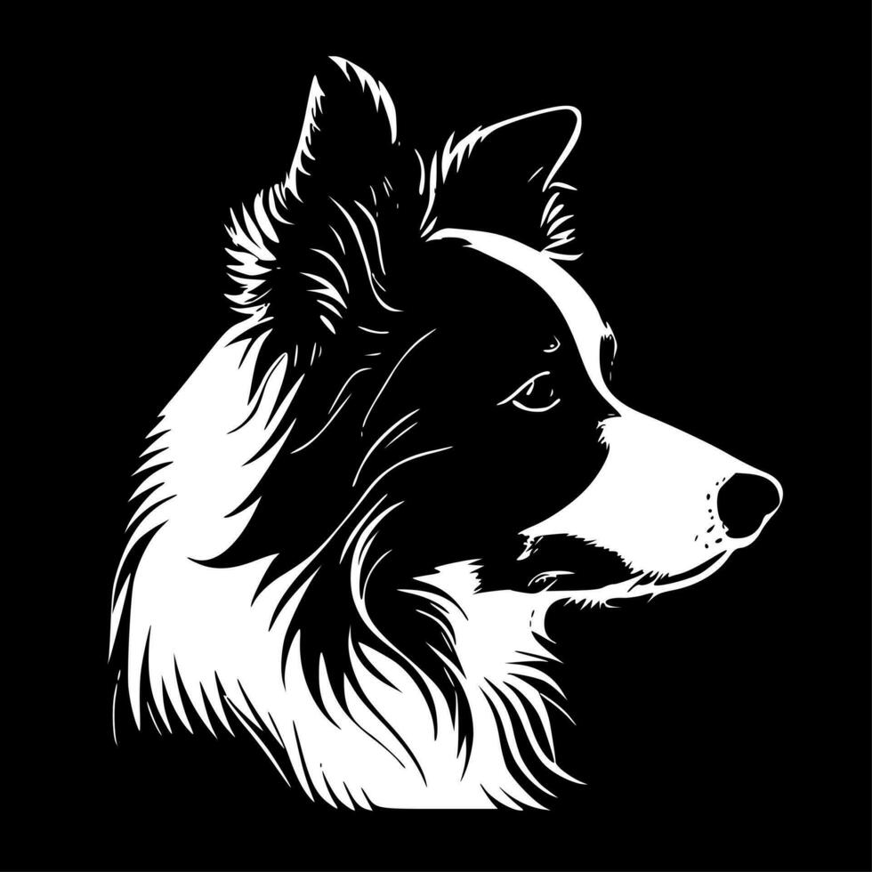 grens collie - minimalistische en vlak logo - vector illustratie