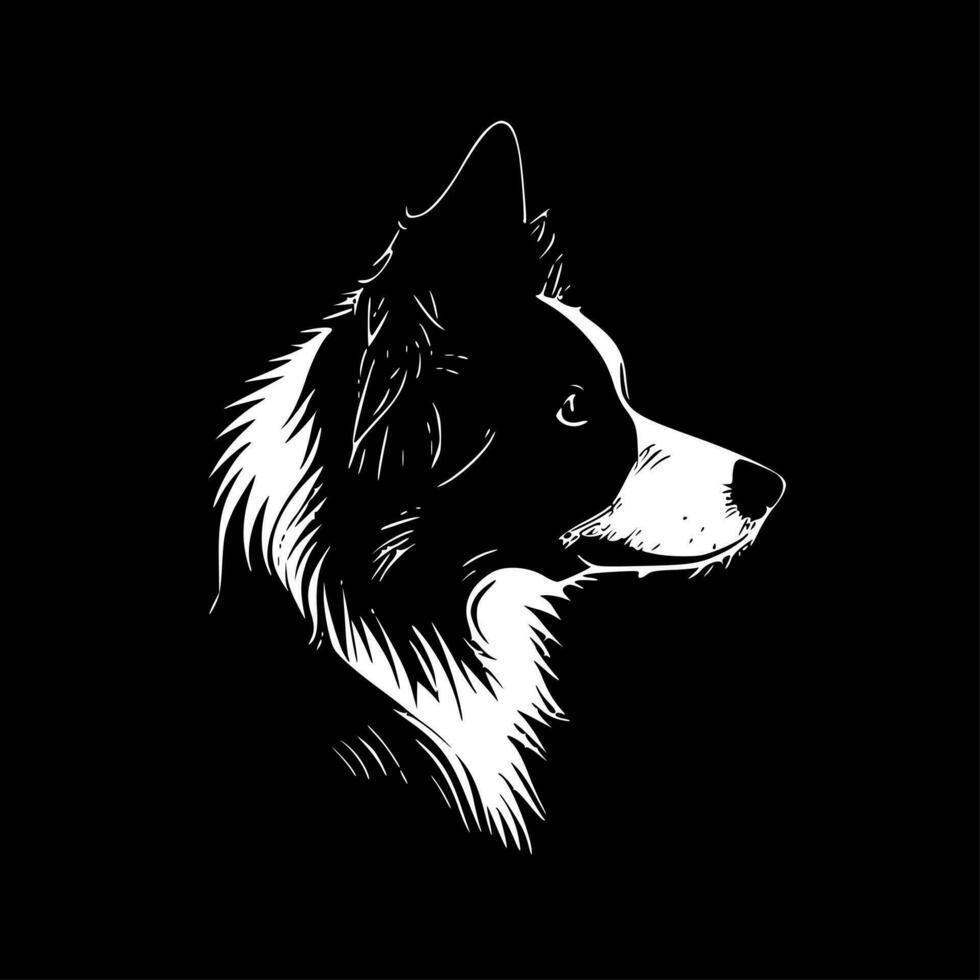 grens collie - minimalistische en vlak logo - vector illustratie