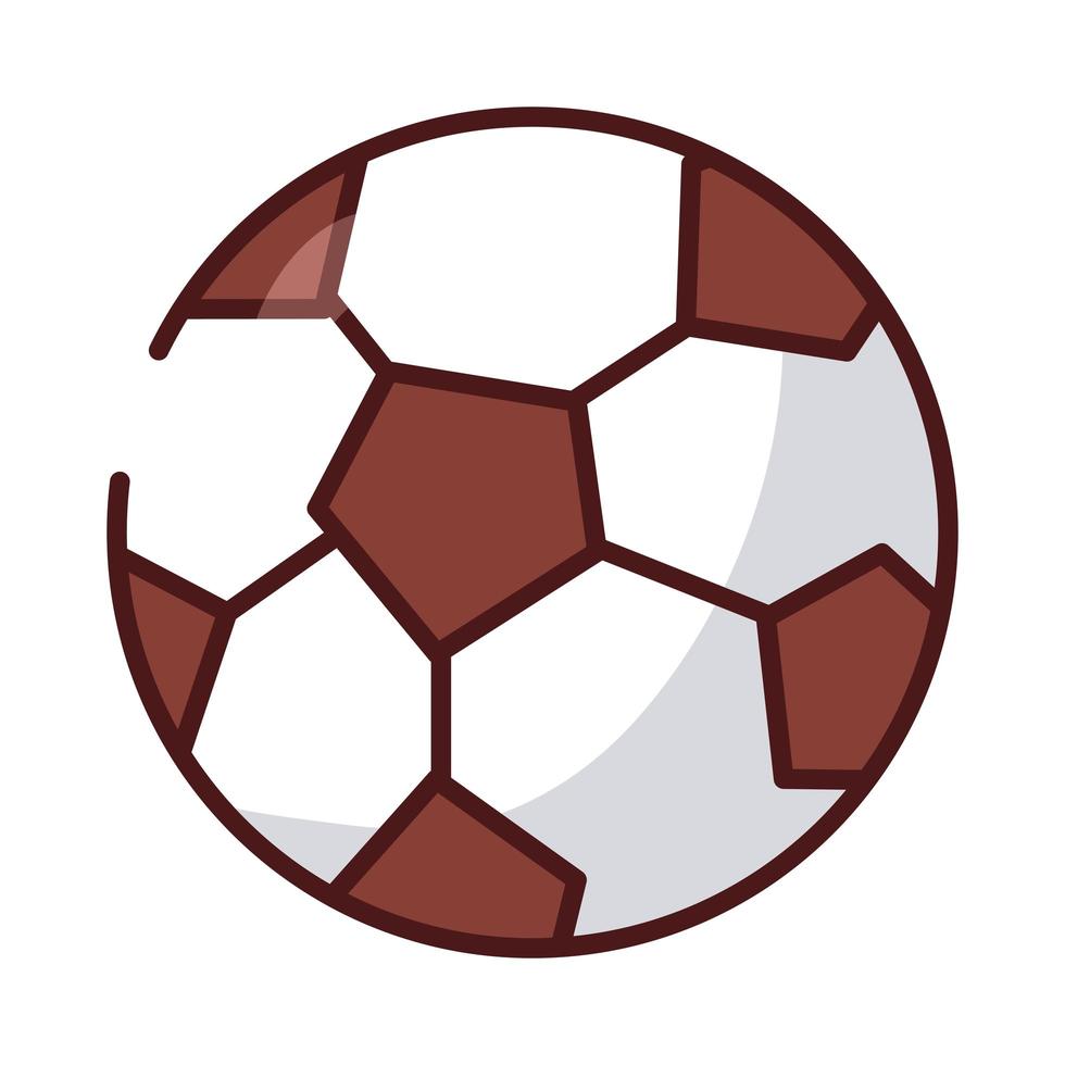 voetbal ballon lijn en opvulling stijlicoon vector