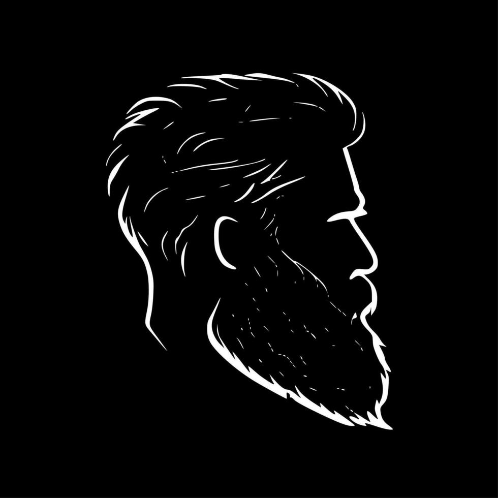 baard, minimalistische en gemakkelijk silhouet - vector illustratie