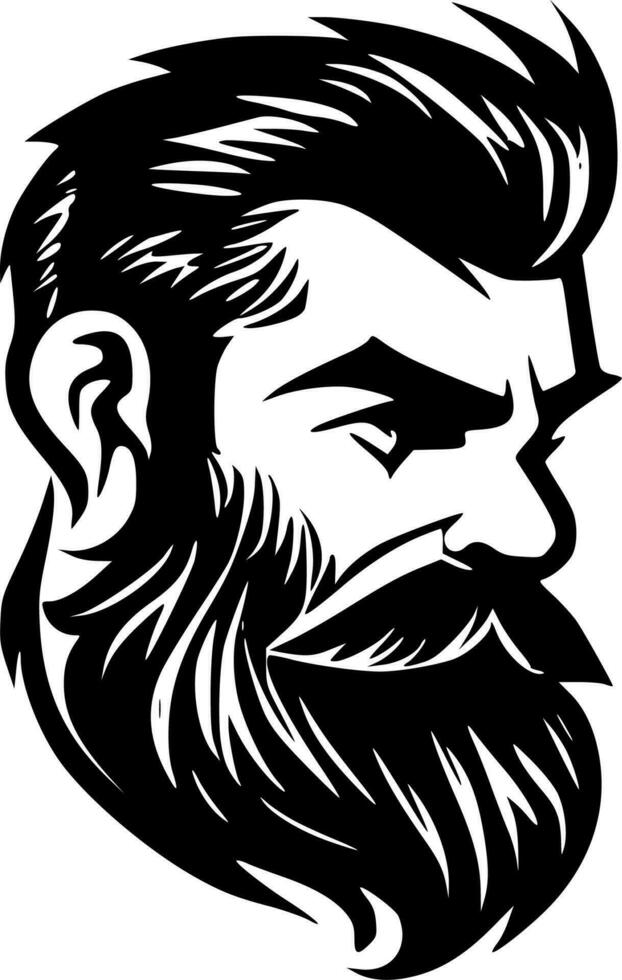 baard, zwart en wit vector illustratie