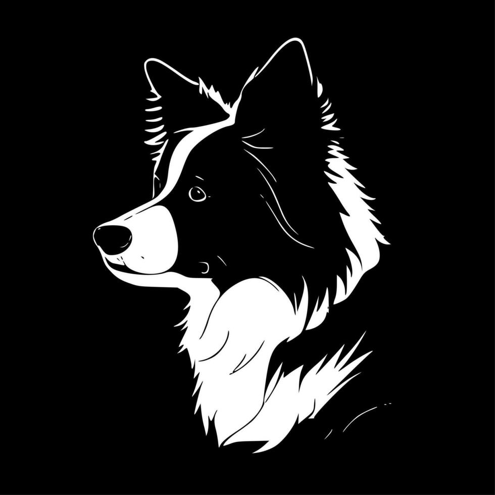 grens collie, minimalistische en gemakkelijk silhouet - vector illustratie