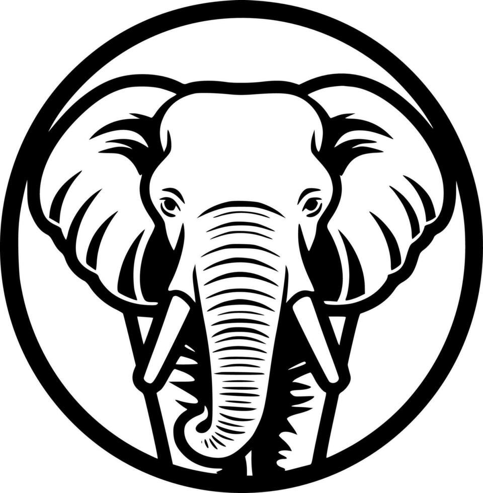 olifant - minimalistische en vlak logo - vector illustratie