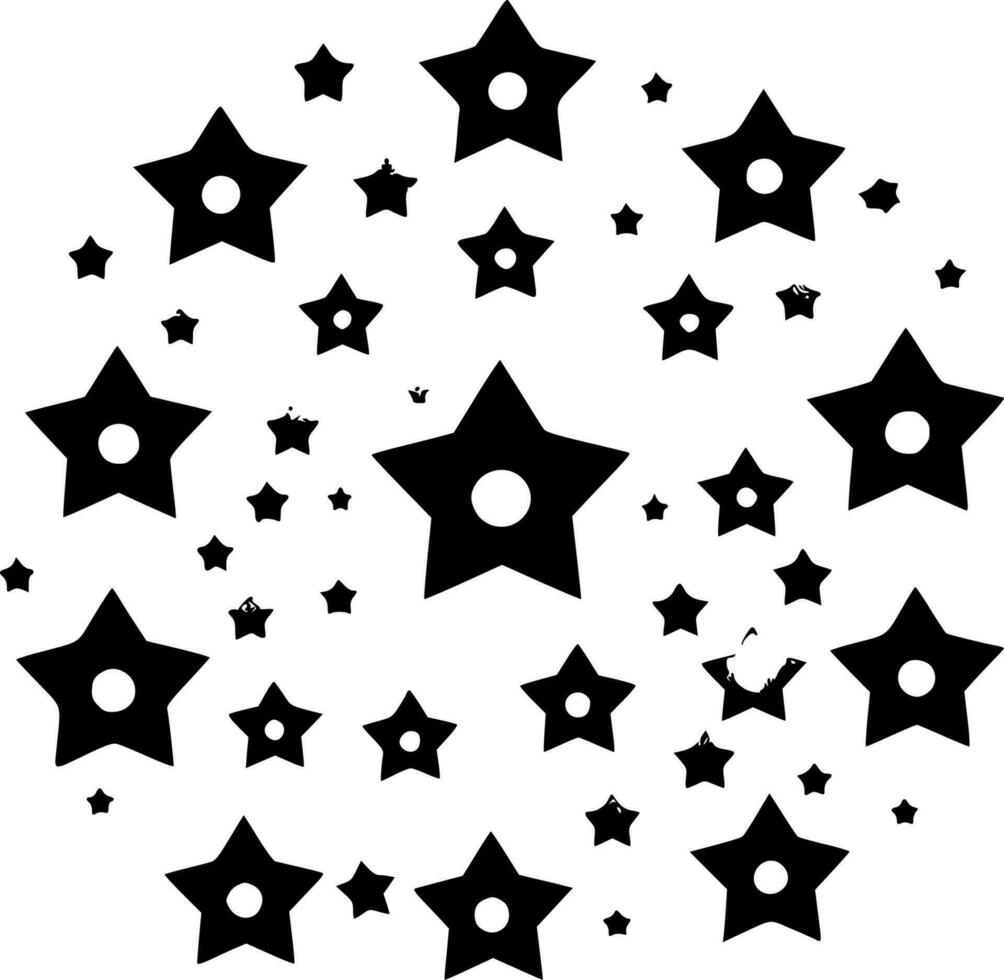 sterren, minimalistische en gemakkelijk silhouet - vector illustratie