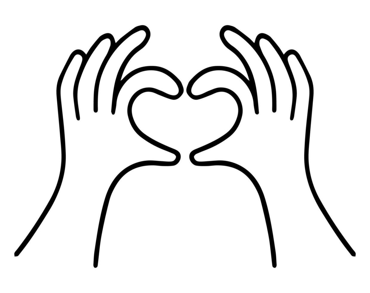 handen maken of formatteren een hart symbool icoon. ik liefde u hart teken. vector