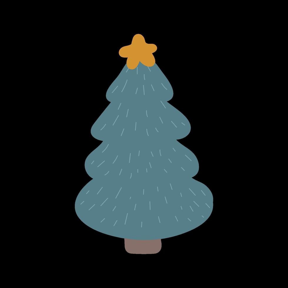 kerstboom met een ster. vector illustratie