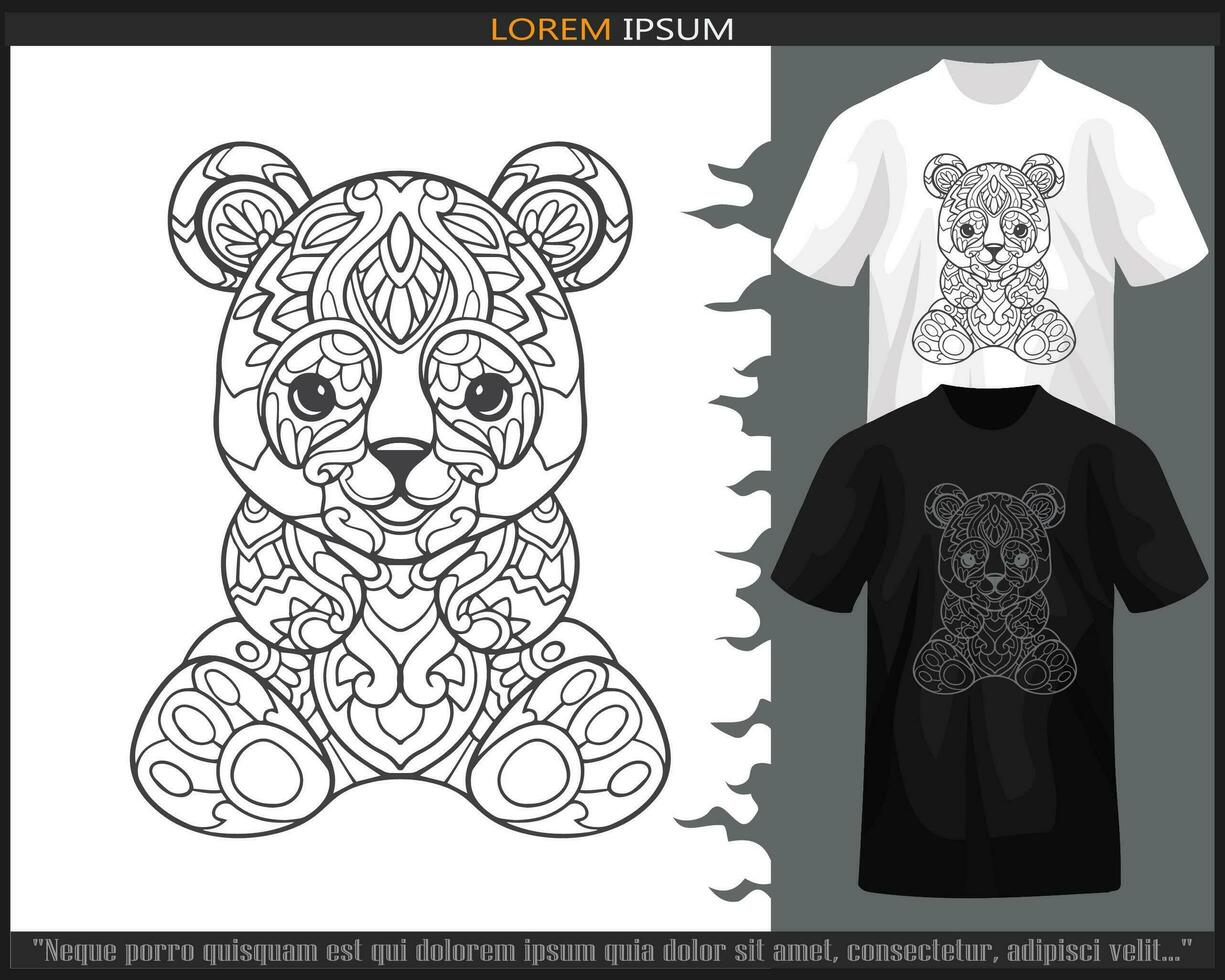 tijger hoofd mandala kunsten geïsoleerd Aan zwart en wit t-shirt. vector