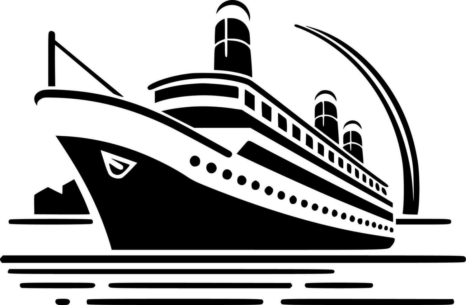 cruise, minimalistische en gemakkelijk silhouet - vector illustratie