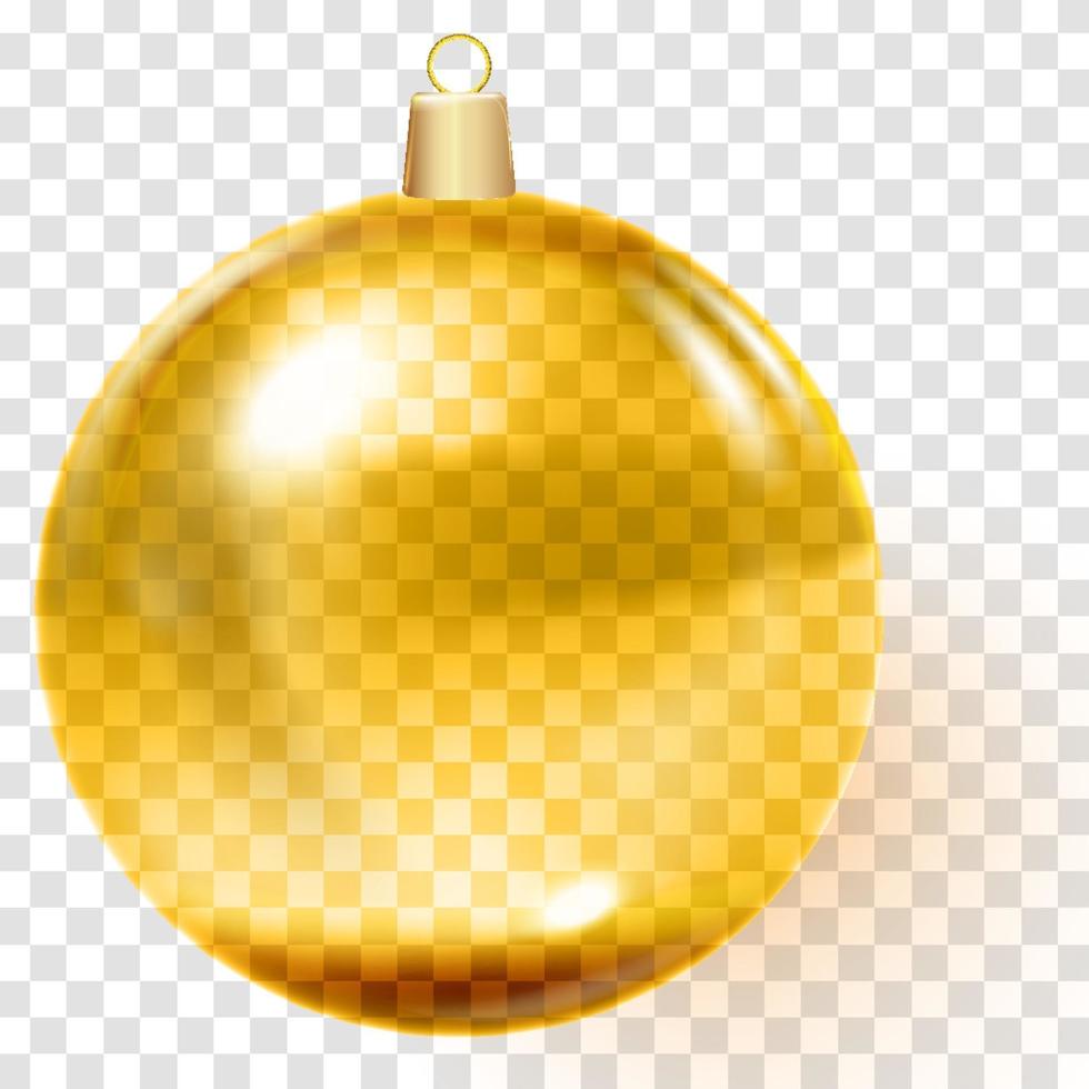 gouden kerstbal gouden kerstboom speelgoed vector