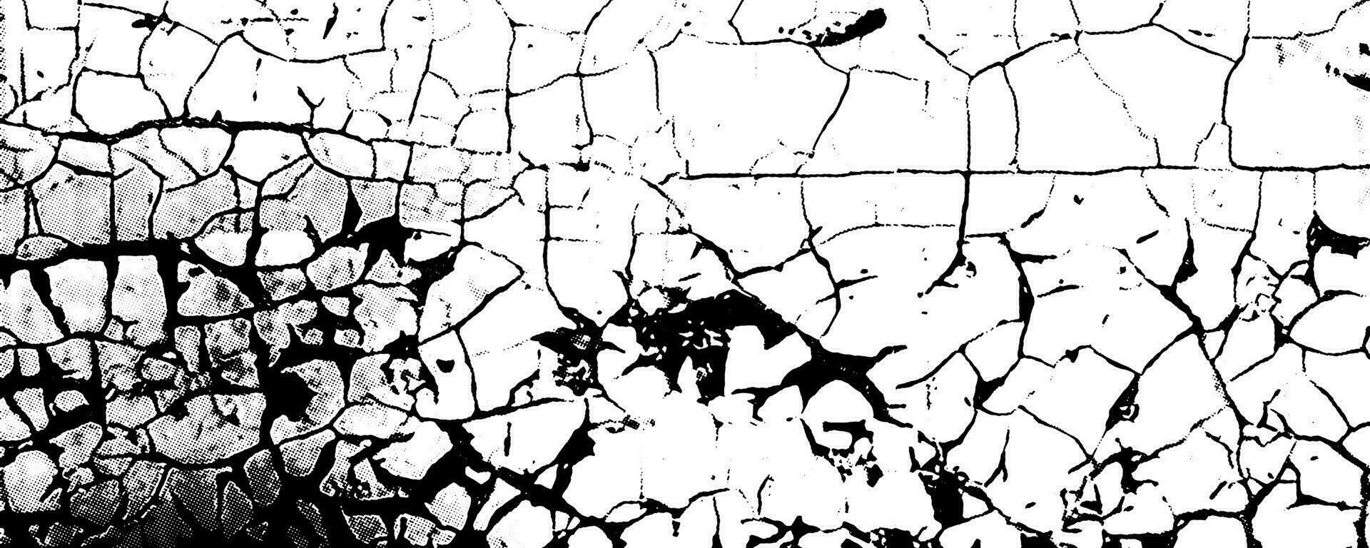 noodlijdende overlay textuur van gebarsten beton. grunge-achtergrond. abstracte halftone vectorillustratie vector