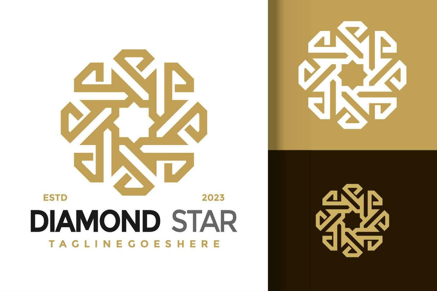 diamant ster ornament logo vector icoon illustratie