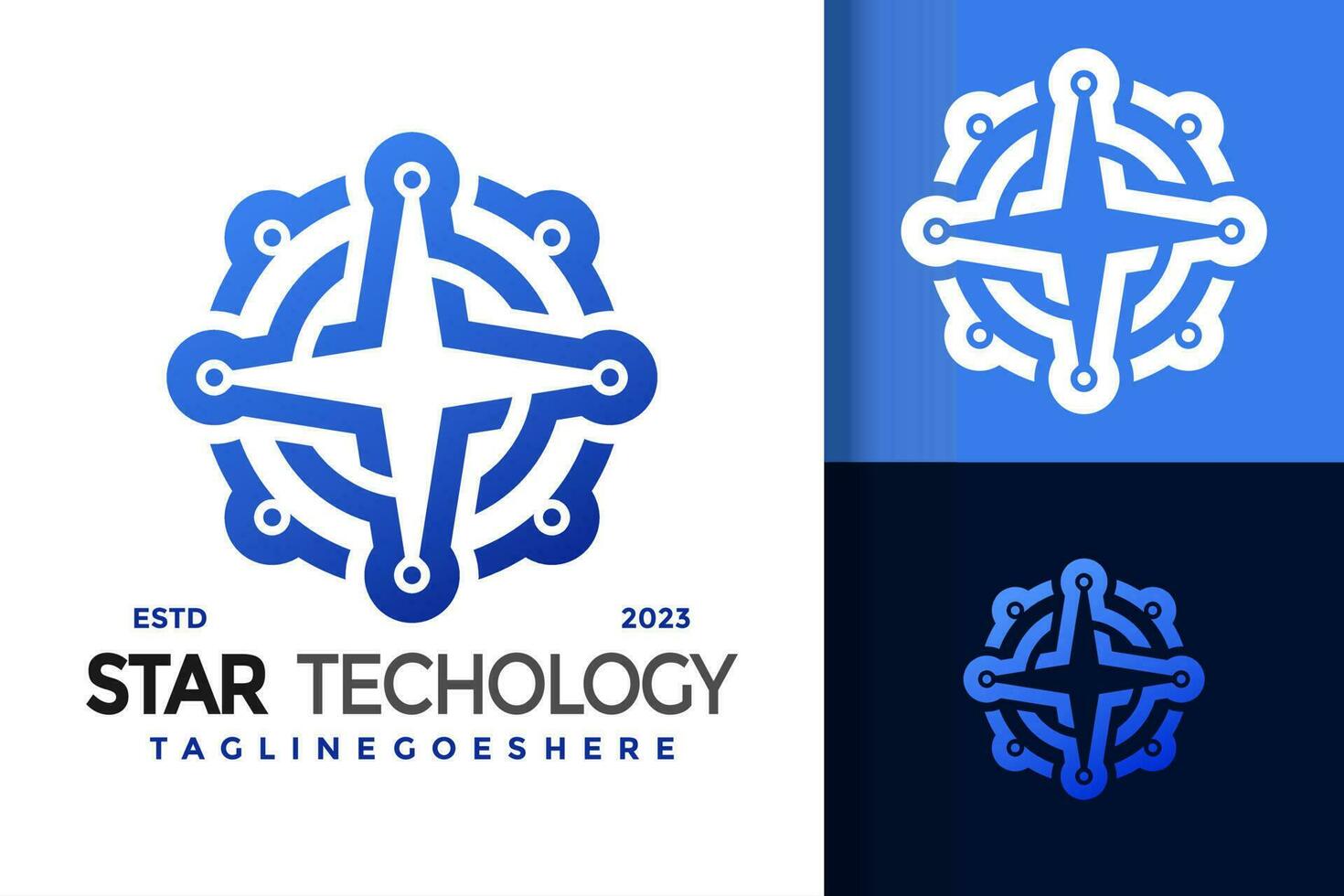 modern ster technologie logo vector icoon illustratie