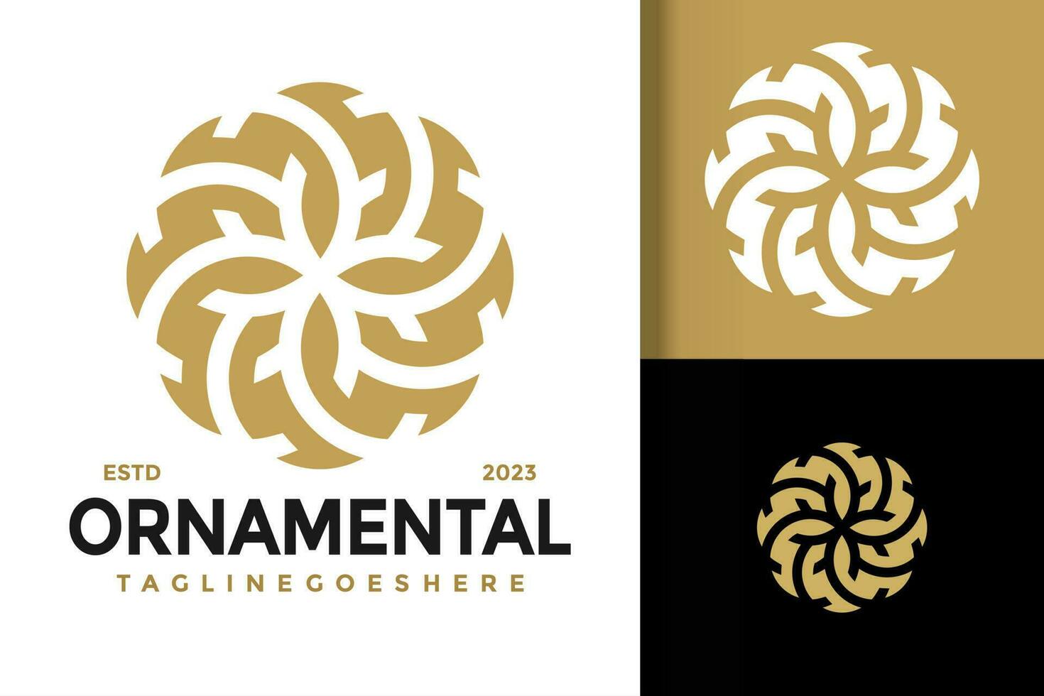 abstract gouden ornament logo vector icoon illustratie