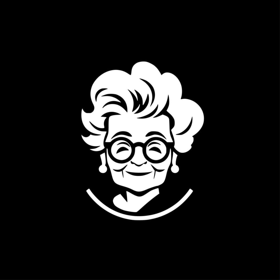 grootmoeder - minimalistische en vlak logo - vector illustratie