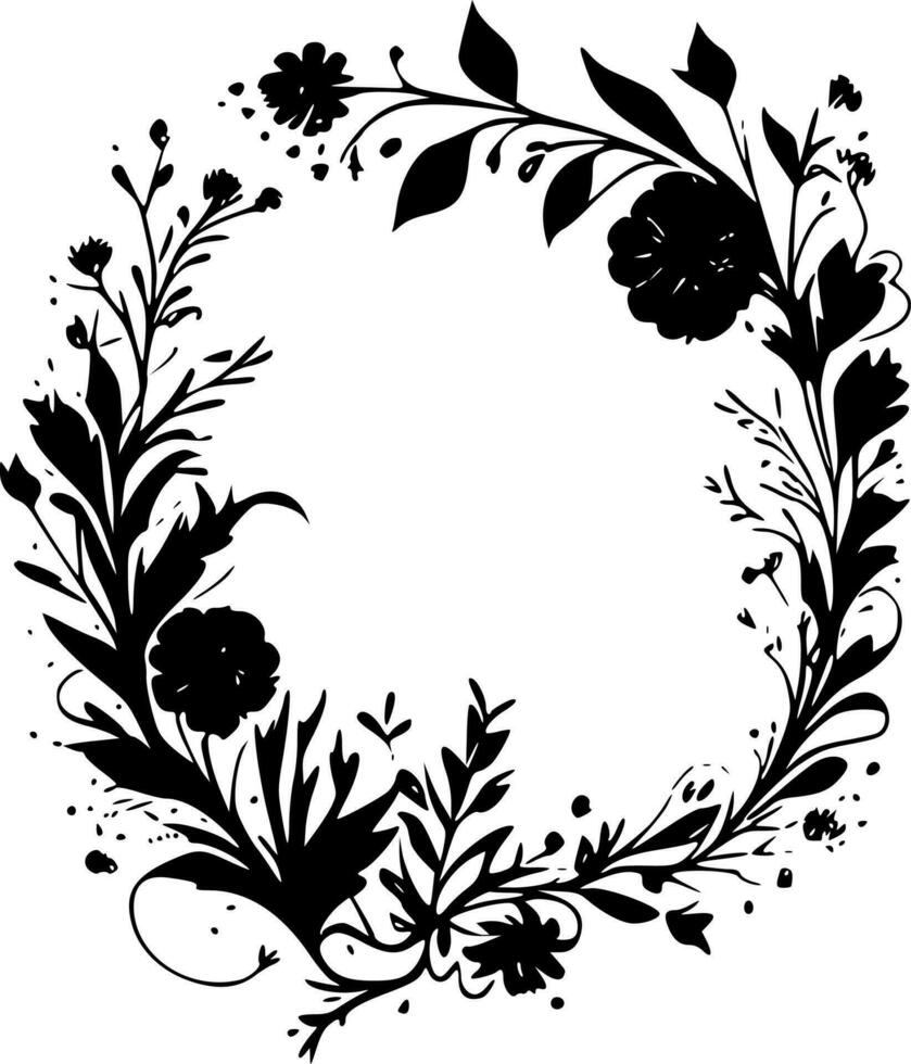 bloemen kader - hoog kwaliteit vector logo - vector illustratie ideaal voor t-shirt grafisch