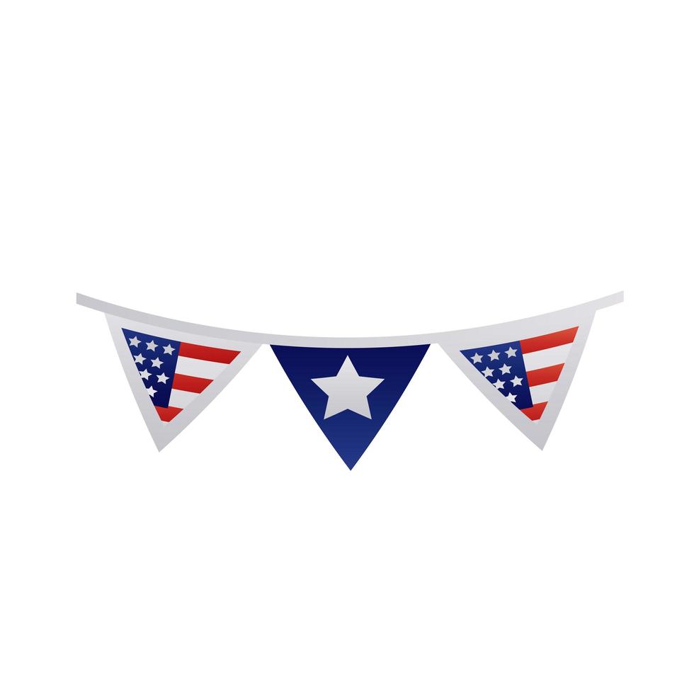 slingers met gedegradeerde stijl van de vlag van de VS. vector