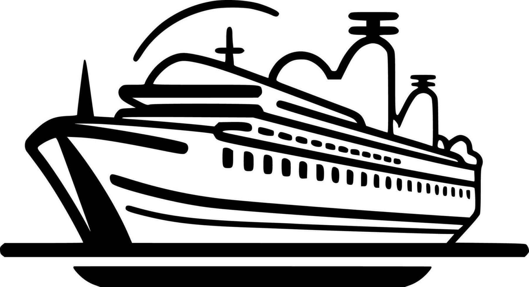 cruise, minimalistische en gemakkelijk silhouet - vector illustratie